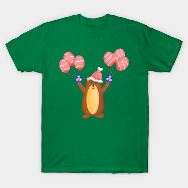 Cute christmas groundhog T-Shirt by Onanong art design shop.